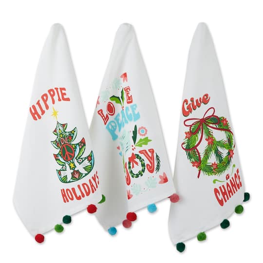 DII&#xAE; Hippie Holidays Printed Dishtowel Set